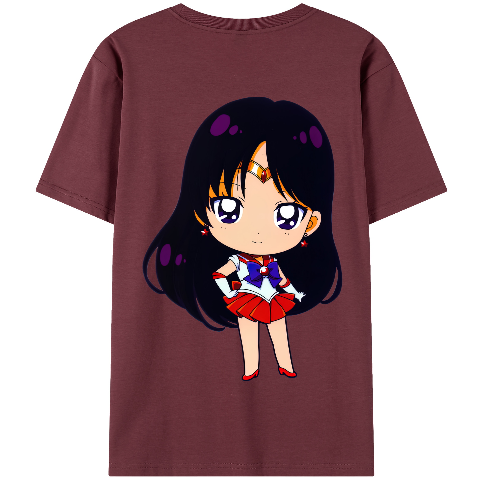 （画像用） 美少女戦士セーラームーン 火野レイ ひの レイ Sailor Moon Hino Rei （セーラーマーズ,Sailor Mars） 綿100％半袖Tシャツ（背面プリント）
